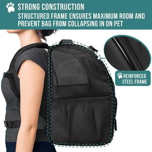 Bolsa de transporte de viaje para mascotas para gatos, perros pequeños, hasta extensión, cama para mascotas, habitación, <span class=keywords><strong>am</strong></span>-azon, mochila para salir para gatos, transpirable, plegable - Product Image 6