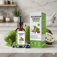 Poudre de Corossol Amère de Qualité Alimentaire Très Demandée, Extrait Pur de Feuilles et de Fruits de Corossol, Gouttes Multivitaminées