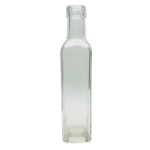 250 ml di vetro quadrato da cucina bottiglia di olio di oliva con coperchio