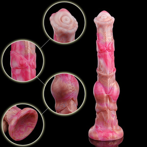 YOCY Silikon Fantasy Long Horse <span class=keywords><strong>Dildo</strong></span> mit Saugnapf Realistischer Tier Penis <span class=keywords><strong>Multi</strong></span> Color Butt Plug Sexspielzeug für Frauen Männer - Product Image 2