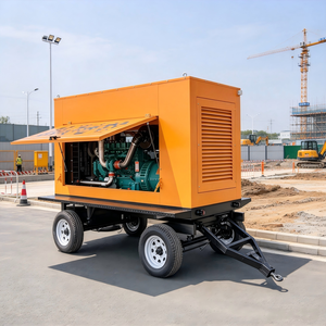 Générateur diesel silencieux sur remorque avec armoire de rangement pour outils, stockage des pièces de maintenance, pratique pour le service sur site - Product Image 3