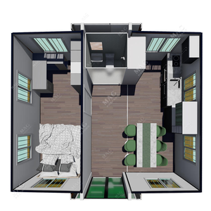 Maison préfabriquée moderne pliable et extensible, maison préfabriquée, bureau conteneur, maison <span class=keywords><strong>2</strong></span> chambres - Product Image 5