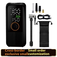 Compresseur d'air électrique portable mini avec manomètre numérique, charge rapide sans fil, moniteur de pression des pneus et lumière d'urgence pour