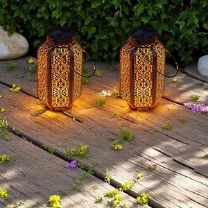 Lanterne Solaire Suspendue à LED Rustique Vintage, Lumière de Jardin Extérieure pour Patio et Paysage, Décoration de la Maison, Cour, Porche, Lampe - Product Image 2