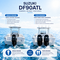 Moteur hors-bord marin Suzuki DF90ATL monocylindre ou bicylindre 4 temps 4 cylindres pour bateau de pêche et bateau de plaisance