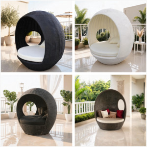Fabricante Profesional: Tumbona de Ratán para Exteriores de Grado Comercial, Lujosa y Elegante para Resorts y Playas - Soporte OEM/ODM - Product Image 2