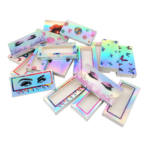 Unique square custom private label transparent clear paper cardboard false packaging eyelash box