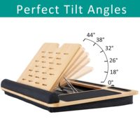 JQ Angle Réglable Bambou Support Pour Ordinateur Portable Table Canapé-Lit Bureau Portable Tour Oreiller De Bureau avec Coussin Doux Poignet Pad