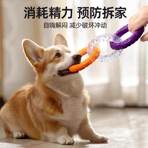 ของเล่นเคี้ยวสำหรับสุนัข เชือกดึงพลาสติกแบบอินเทอร์แอคทีฟสำหรับสุนัขขนาดเล็ก ฝึกเล่นในบ้าน - Product Image 4