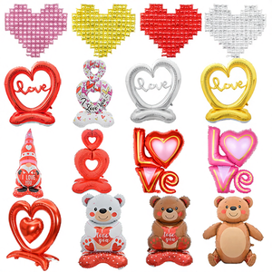 Nuovo Palloncino in Alluminio per San Valentino, Decorazione Murale <span class=keywords><strong>con</strong></span> Animali Cartoon e Alieni, Palloncino Decorativo a Forma di Cuore - Product Image 1