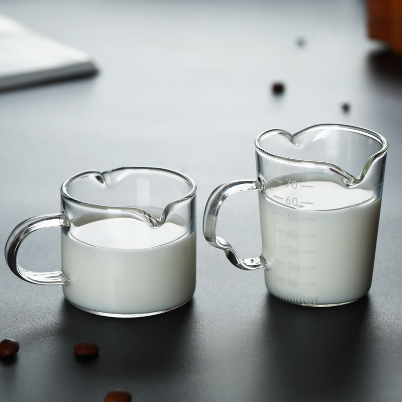 Heat Resistant Espresso Shot Glass Measuring Cup double Spout Pitcher Coffee Cup