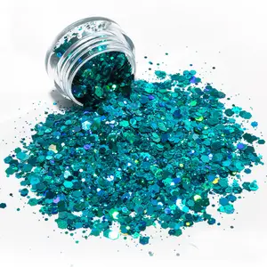 Brillos cosméticos gruesos para uñas, mezcla de colores brillantes, precio al por mayor de fábrica - Product Image 1