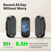 Microphone Lavalier Sans Fil 2-en-1 Magnétique Mini Micro Anti-Bruit avec Lumières LED pour Smartphones Plug & Play Usage Professionnel