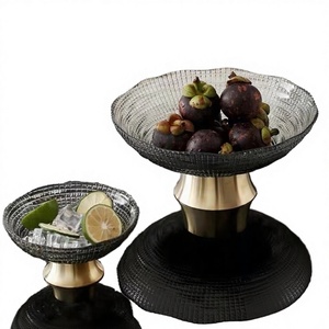 Plat à collation, assiette à fruits, plateau, bol, accessoires de table, décoration de la maison, cadeau d'affaires, style européen, verre émaillé coloré, respectueux de l'environnement - Product Image 4