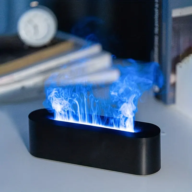 Portátil colorido 3D llama 150ml Cool Mist Aroma aceite esencial difusor Usb H2O aire fuego llama Mini humidificador para escritorio de habitación
