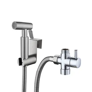 Spruzzatore per Bidet portatile wc rubinetto per Bidet a pressione regolabile in acciaio inossidabile Set di spruzzatori portatili