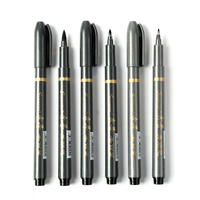 Stylo plume de calligraphie permanent noir en plastique de qualité supérieure, fin et élégant, MS-999, pour calligraphes, papier à double face, Chine