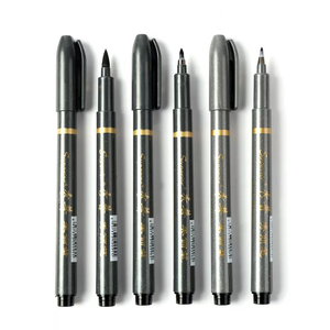 Pluma de Caligrafía Permanente Negra Delgada de Plástico de Alta Calidad MS-999 para Caligrafistas con Escritura de Doble Cara en Papel - Product Image 6