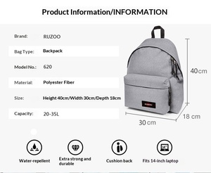 <span class=keywords><strong>Sac</strong></span> <span class=keywords><strong>à</strong></span> <span class=keywords><strong>dos</strong></span> unisexe imperméable <span class=keywords><strong>en</strong></span> tissu Oxford de couleur unie avec logo personnalisé American EK620 <span class=keywords><strong>pour</strong></span> étudiants, voyages décontractés, randonnée, sports de plein air, usage quotidien - Product Image 2