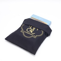 Sac de rangement pour chaussures, personnalisé, 100% coton, avec cordon, noir, réutilisable, housse anti-poussière en flanelle