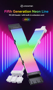 Bonhomme de neige Offre Spéciale 2 * 8pin Argb Power Cable Cover pour <span class=keywords><strong>carte</strong></span> mère et Gpu Pc Power Supply 5v 3pin Argb Lighting Extension Cabl - Product Image 2