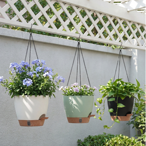 P472 <span class=keywords><strong>Pot</strong></span> de fleurs <span class=keywords><strong>suspendu</strong></span> moderne à niveau d'eau visible, auto-arrosant, pour orchidées, avec soucoupe et chaîne en fer, pour décoration intérieure et extérieure - Product Image 6