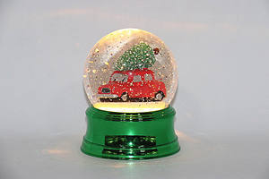 Decoración navideña, bola de cristal, adorno de mesa, luz LED, linterna de nieve de Navidad, soporte USB y música - Product Image 2