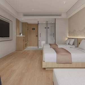 Muebles de Dormitorio Económicos para Hoteles de Cadena, con Cama King Size Estándar con Cabecera de Madera, para Apartamentos y Hoteles - Product Image 6