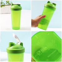 Logo personnalisé 600ml 20oz Portable vert bleu orange blanc noir sans BPA en plastique sport salle de sport cyclisme café protéine shaker tasse