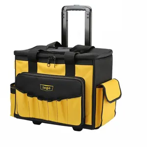 Custom Wholesale High Quality Carpenter Plumber Trolley Durable Storage Wheels Electrician Tool Bag