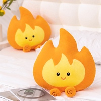 Coussin en peluche mignon en forme de flamme, en fourrure de lapin douce et coton PP élastique, servant de coussin de dossier confortable et de joli cadeau pour la maison