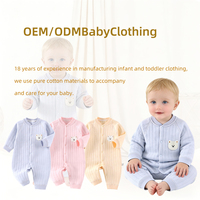 Kaka Bear Combinaison imperméable en coton pour bébé, manches longues, douce et confortable, combinaison une pièce pour nouveau-né, tenue unisexe pour nourrissons de 0 à 12 mois