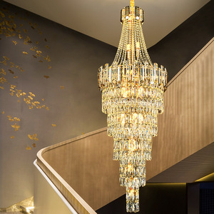 Luxury Crystal Chandelier Long Multi Head <b>LED</b> <b>Light</b> For Living Room Villa Staircase Modern Home Decor - Product Image 3