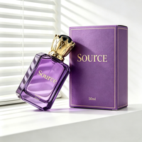 Flacon de parfum carré vide en verre avec bouchon couronne, flacon de parfum de luxe avec boîte 30ml 50ml 100ml – Vente en gros