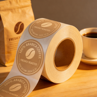 Etiqueta de Embalaje Circular con Logotipo de Marca Personalizada, Impresión de Etiquetas Autoadhesivas de Vinilo Resistentes al Agua, Rollo de Etiquetas Redondas para Sellado de Alimentos