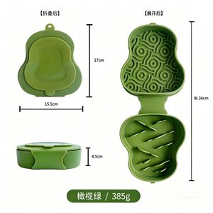 SITABI Gamelle de voyage pliable 2-en-1 pour chien, distributeur de nourriture lente portable en silicone avec motif labyrinthe, ventouses pour sol/mur, anti-étouffement - Product Image 6