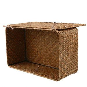 Panier <span class=keywords><strong>en</strong></span> <span class=keywords><strong>osier</strong></span> décoratif mural, <span class=keywords><strong>chariot</strong></span> <span class=keywords><strong>à</strong></span> linge industriel sur roulettes, paniers <span class=keywords><strong>en</strong></span> feuilles de bananier, boîtes <span class=keywords><strong>à</strong></span> tabac <span class=keywords><strong>en</strong></span> <span class=keywords><strong>bois</strong></span> avec couvercles, lot de 3 pièces rondes - Product Image 5
