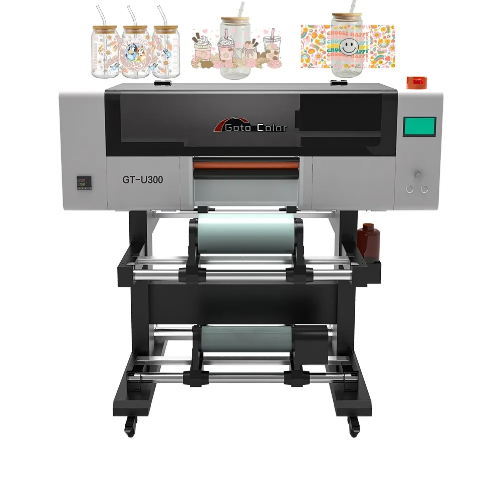 High Speed A3 Size 30cm DTF UV Roll To Roll Printer Machine With Ab Transfer Film For Cold Label Sticker