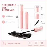 Maskara Slim Presisi untuk Memperpanjang dan Mempertegas Bulu Mata dengan Sikat Halus OEM ODM Pemasok Pabrik Makeup Label Pribadi