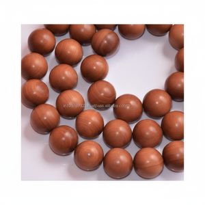 Perles de bois de santal marron de style tibétain Perles de chapelet en bois indien - Product Image 1