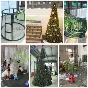 Árbol de Navidad Comercial Gigante de 30 pies/9 m, 25 pies, 20 pies, 15 pies, Árbol de Navidad Artificial Comercial con Luces LED para Decoración - Product Image 4