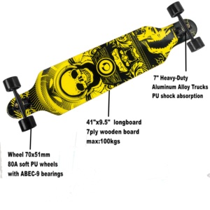 Longboard complet - Longboard <span class=keywords><strong>de</strong></span> 41 pouces pour le <span class=keywords><strong>freestyle</strong></span>, le carving, le cruising et le downhill avec outil en T tout-en-un - Product Image 2