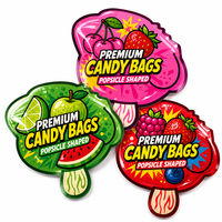 Sacs en film polyester de forme spéciale imprimés sur mesure 3,5g / 7g / 10g, pour bonbons gélifiés comestibles
