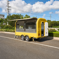 Remorque de cuisine mobile homologuée COC à 4 roues pour la vente de nourriture de rue, intérieur personnalisable pour les en-cas, les hot-dogs et les bonbons