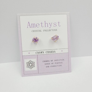 Pendientes de Plata S925 con Diseño de Cristal Natural <span class=keywords><strong>en</strong></span> <span class=keywords><strong>Bruto</strong></span> Incrustado, Pendientes con Tarjeta de Piedras Preciosas, Joyería Encantadora - Product Image 5