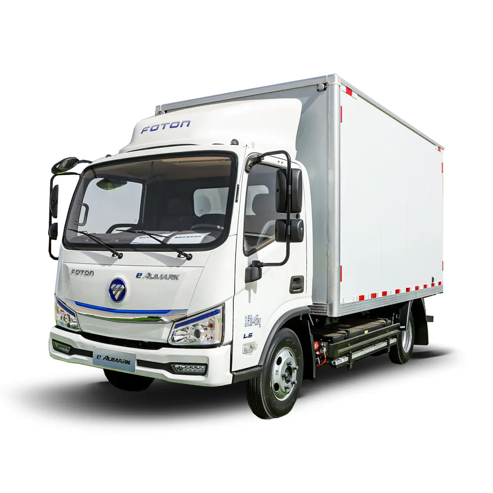 Foton Light Cargo Truck Novo 4*2 Single Row Electric Cargo Box Truck para Transporte de Carga