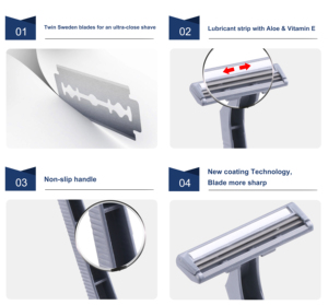 Toptan özel İsveç paslanmaz çelik erkekler yüz tek ikiz tıraş bıçağı - Product Image 3