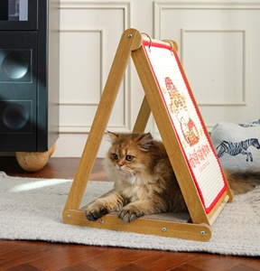 Çevre Dostu Yer Tasarruflu Kedi Ağacı, Değiştirilebilir Kedi Tırmalama Tahtası, Yoğunluklu Levha, Sevimli Karikatür Kedi Dekoru - Product Image 2