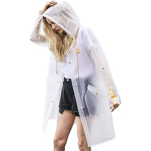 TPU雨衣男女通用透明雨衣便携式长雨衣透明防水TPU雨衣