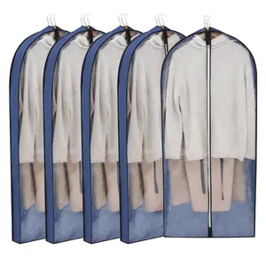 Housse en tissu anti-poussière PEVA personnalisée, tissu non tissé, housse de costume pliable, sac à vêtements tridimensionnel